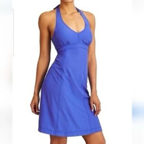 Athleta Pack Everywhere Periwinkle Blue Travel Halter Sun Dress SZ 2P - Picture 1 of 11